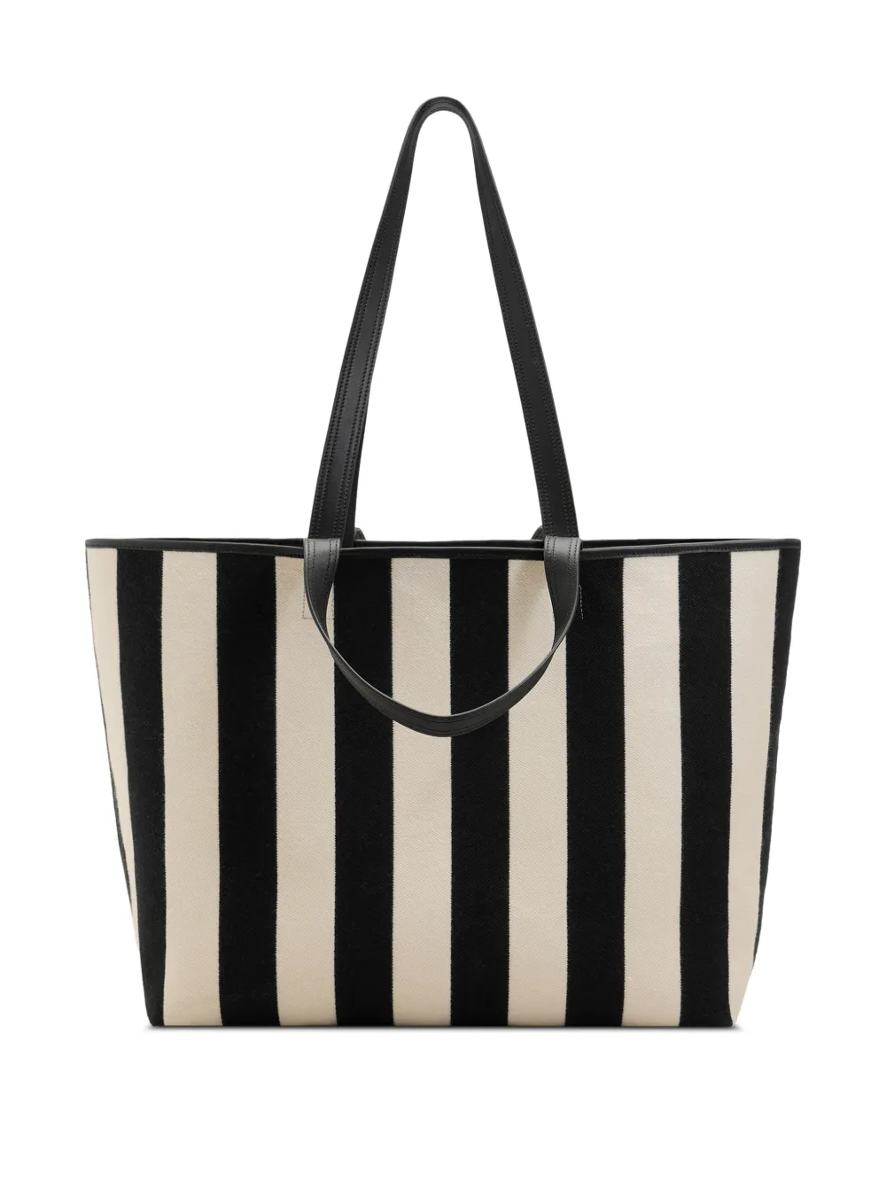 AMI Paris Gestreepte shopper Zwart