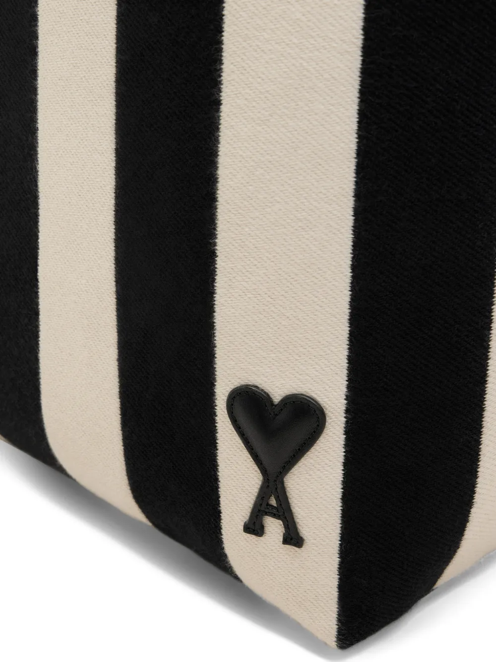 AMI Paris Gestreepte shopper Zwart