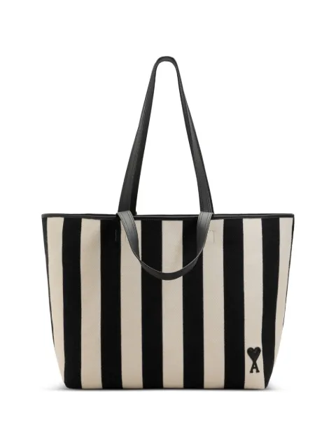 AMI Paris Bolsa tote com padronagem de listra
