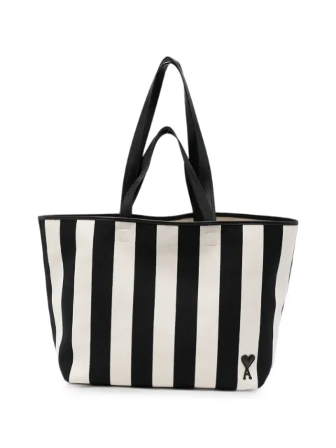 AMI Paris striped-pattern tote bag