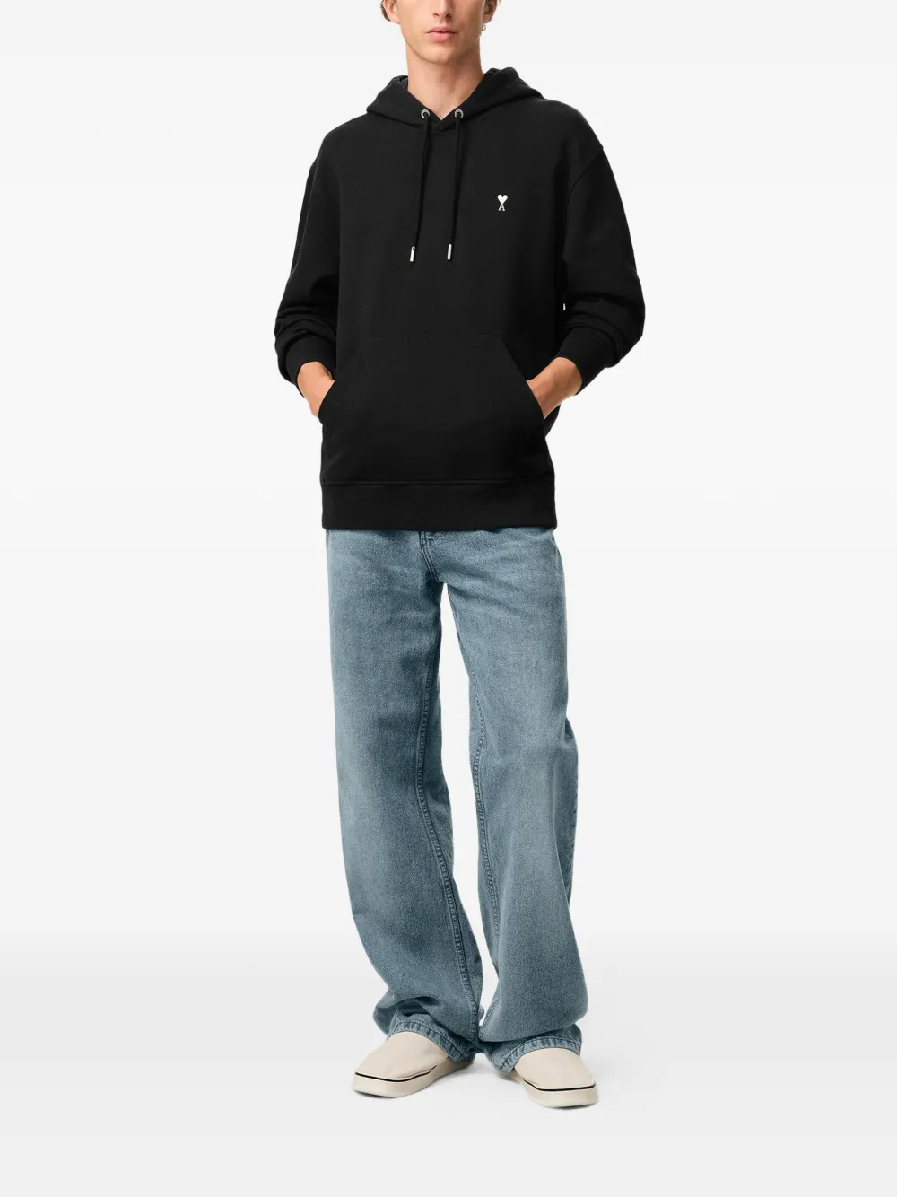 AMI Paris Ami-de-Coeur hoodie met borduurwerk - Zwart