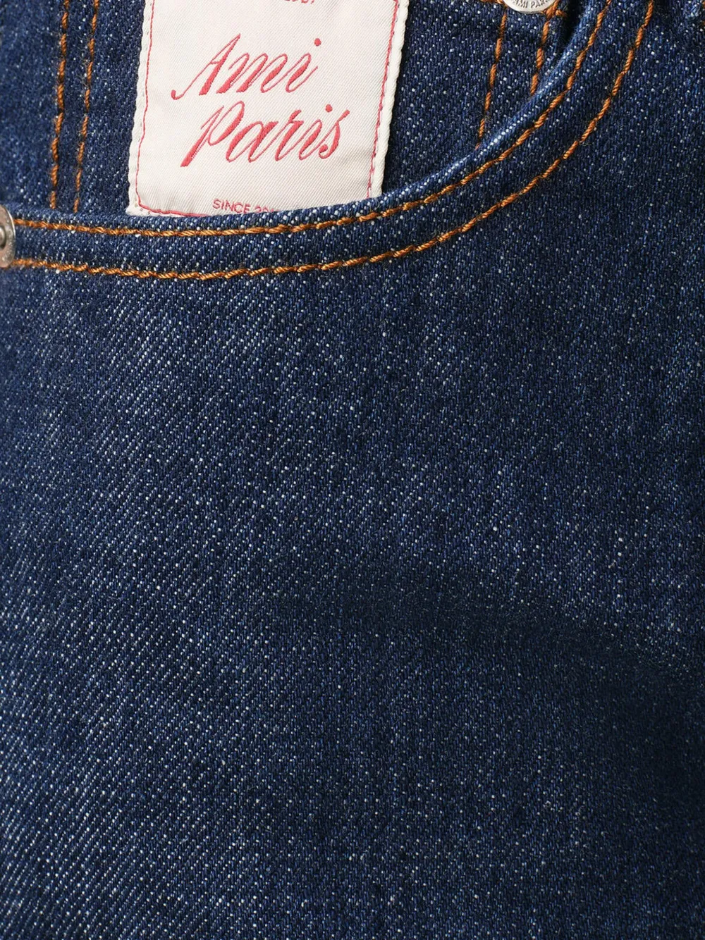 AMI Paris Denim shorts met vijf zakken en label Blauw