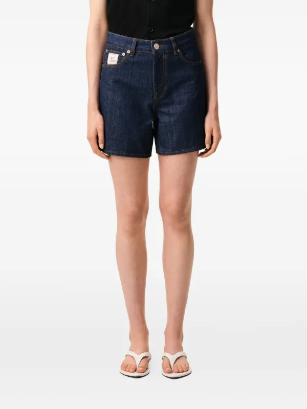 AMI Paris Cotton Ami Paris Heritage Label Shorts | Blue | FARFETCH