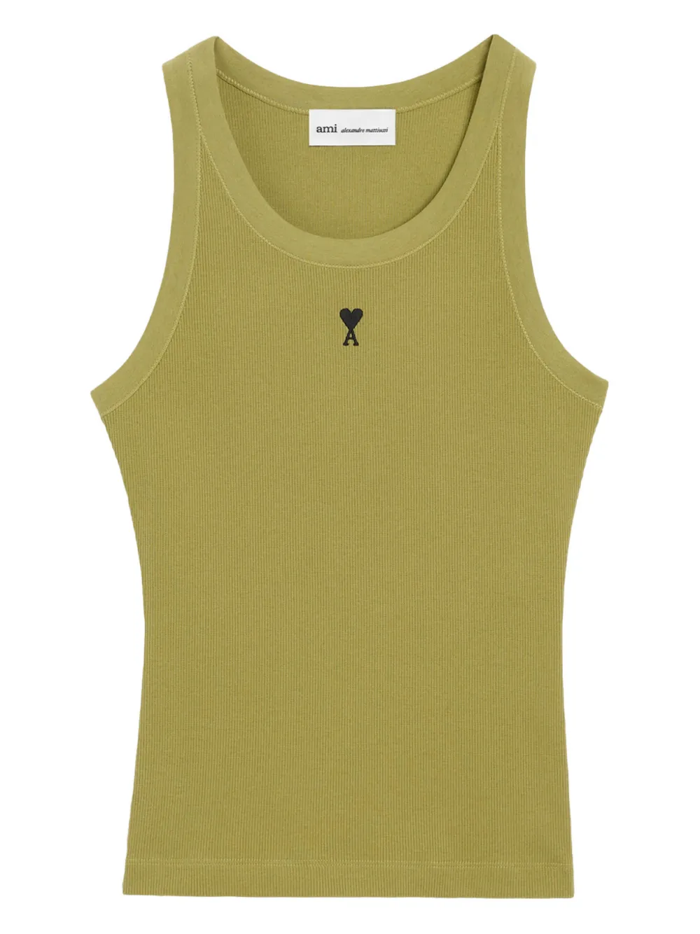 AMI Paris ami de coeur ribbed tank top - Verde