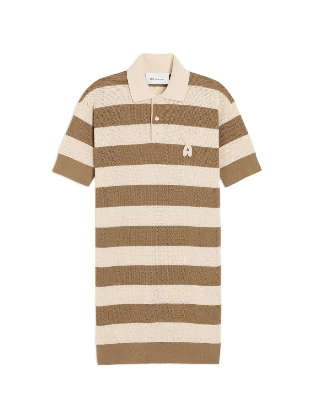 AMI Paris Ami De Coeur striped mini dress - Neutrals