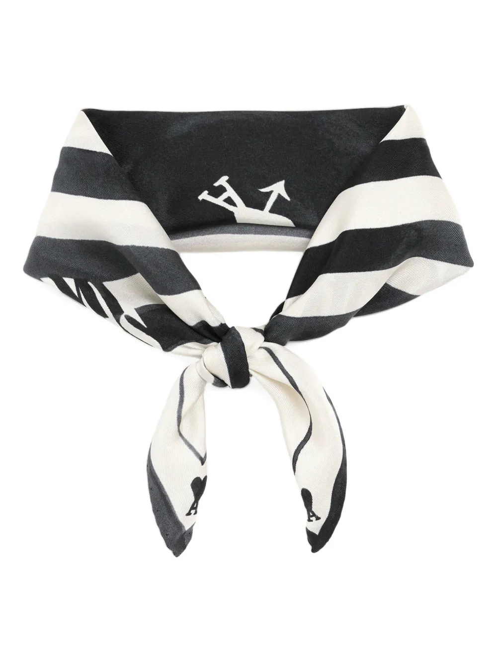  Ami Paris Printed Silk Scarf - White 