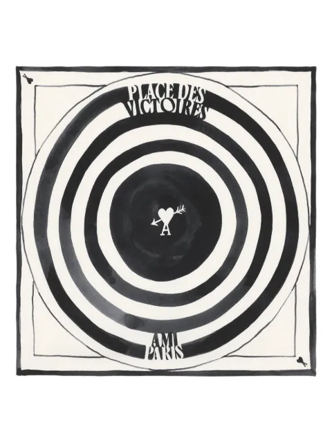 AMI Paris foulard en soie à imprimé graphique