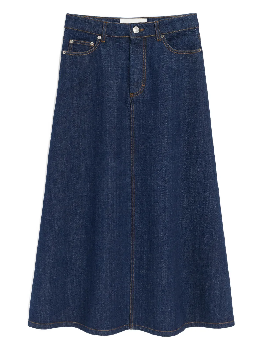 AMI Paris raw denim long midi skirt - Blu