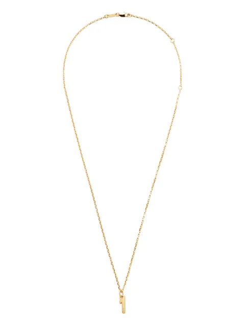 AMI Paris hammered number pendant necklace