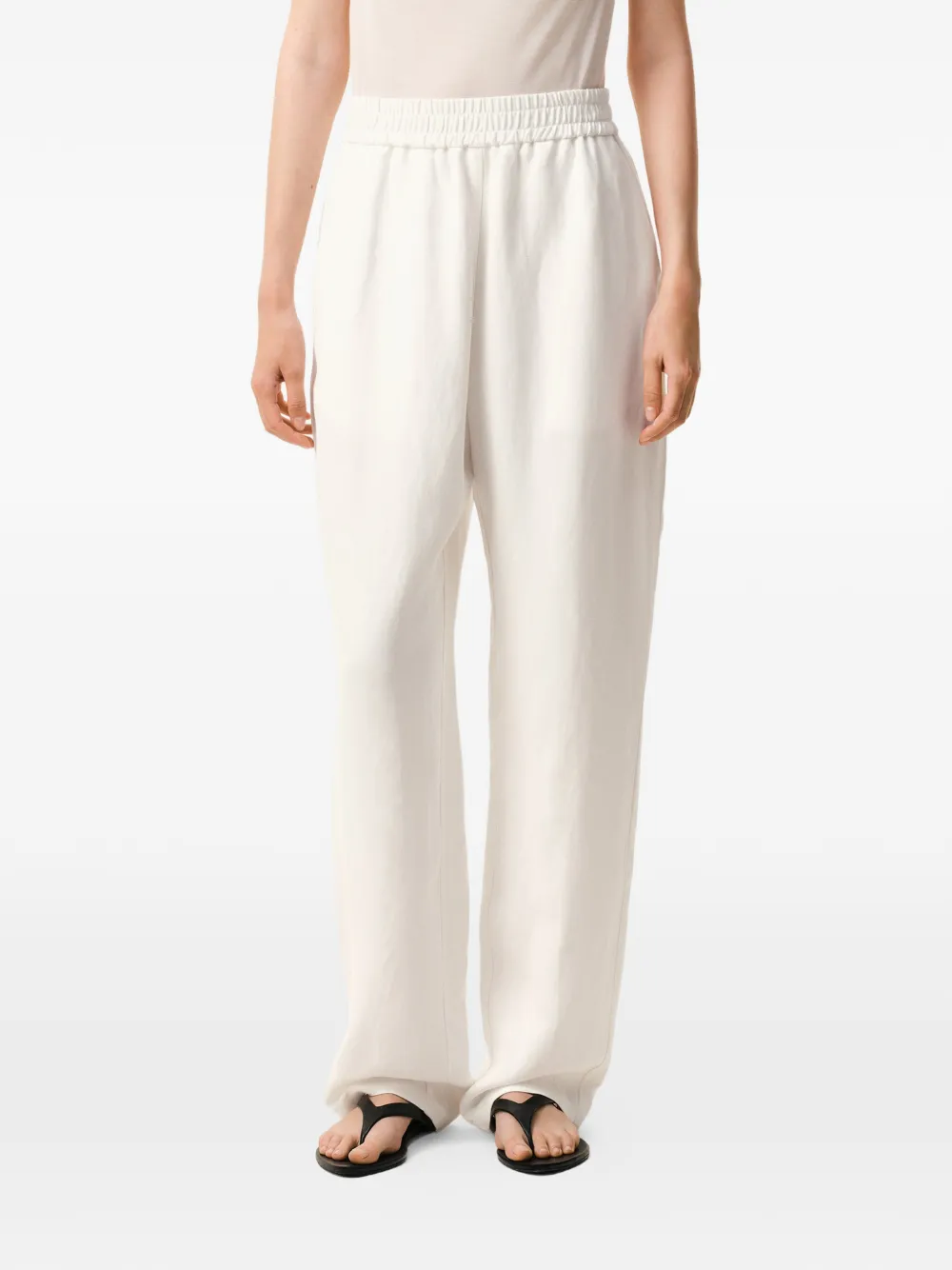 AMI Paris Broek met elastische taille Beige