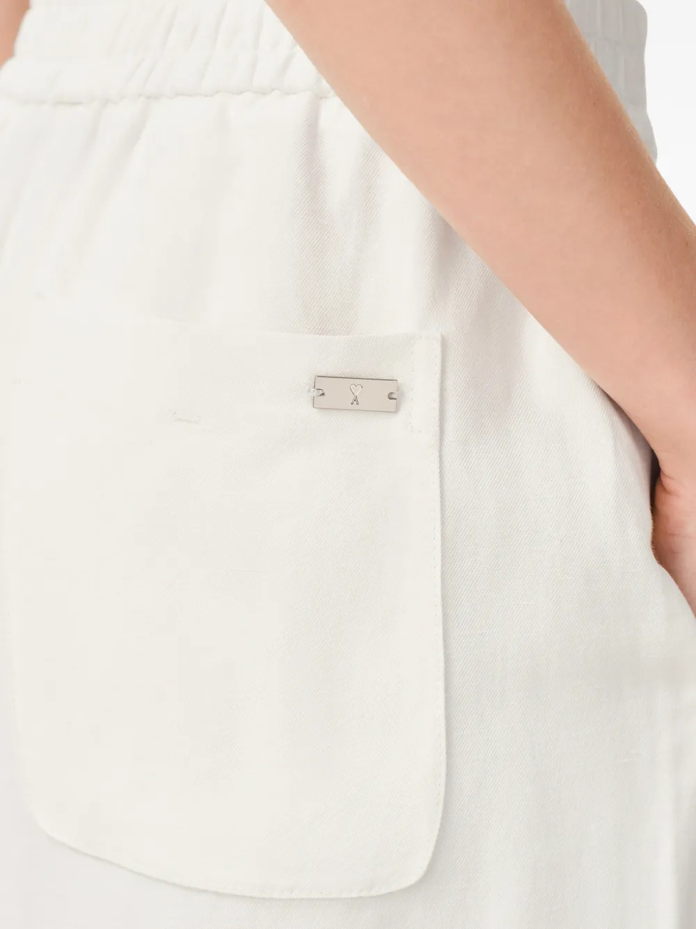 AMI Paris Broek met elastische taille Beige