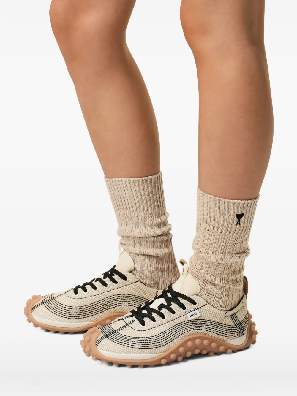  Ami Paris Ami De Coeur Socks - Neutrals 