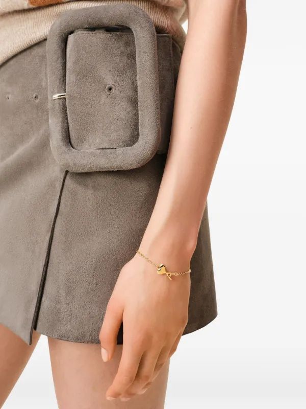 AMI Paris Ami De Coeur Hammered Bracelet | Gold | FARFETCH
