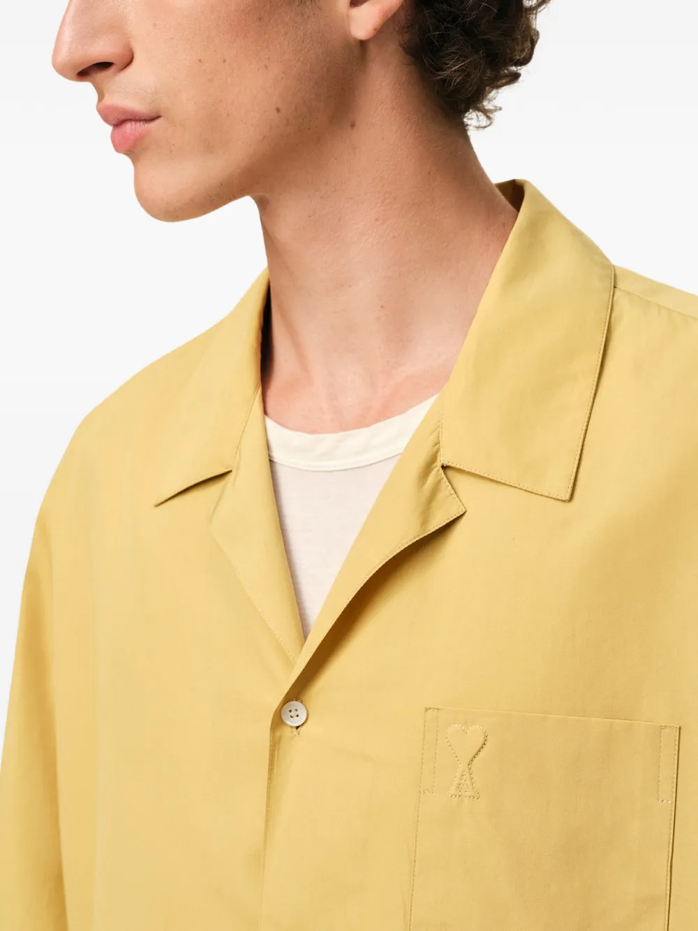 AMI Paris Ami De Coeur shirt met campkraag Geel