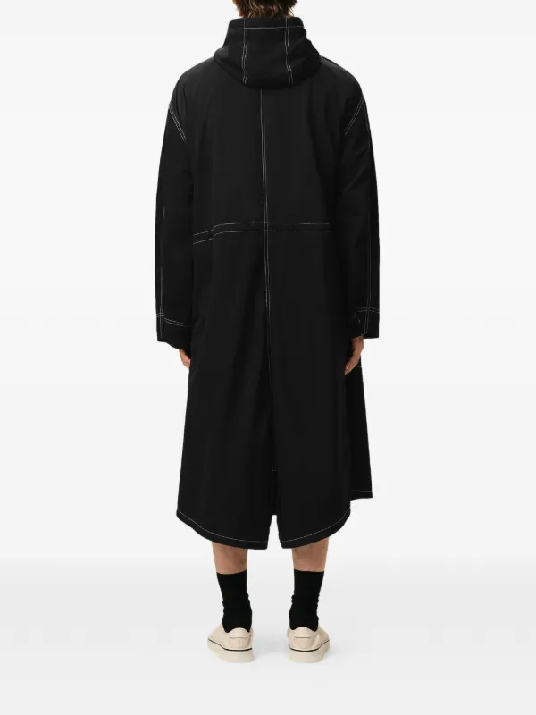 AMI Paris テクスチャード パーカーコート | ブラック | FARFETCH JP