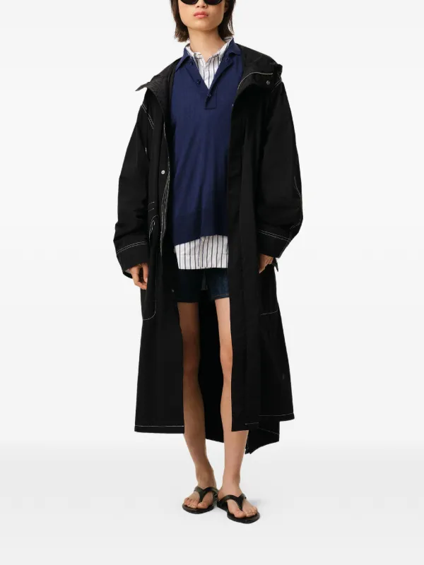 AMI Paris テクスチャード パーカーコート | ブラック | FARFETCH JP