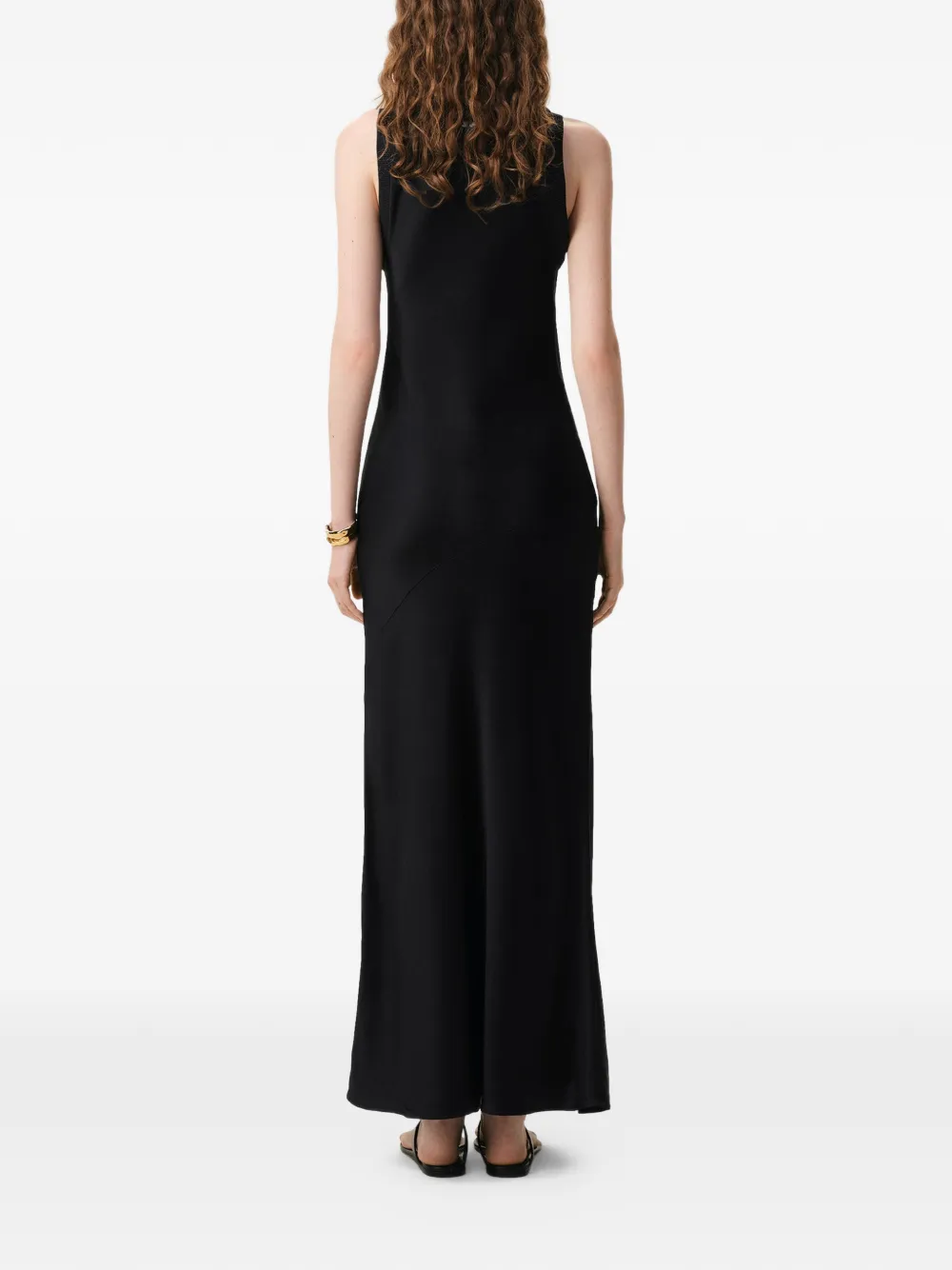 AMI Paris Maxi-jurk met geribbelde afwerking Zwart