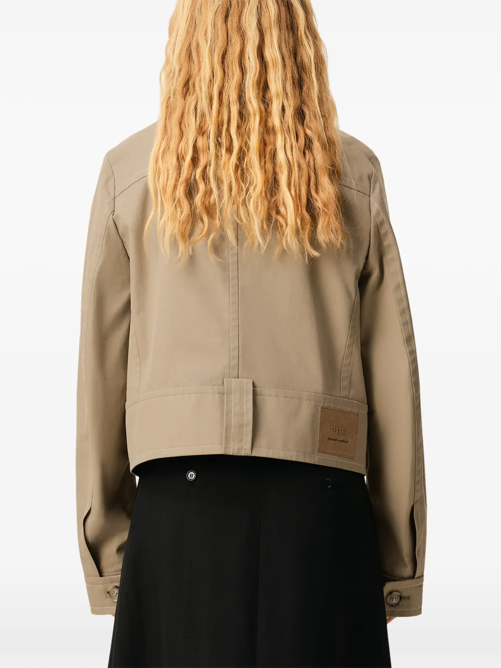  Ami Paris Buttoned Cropped Jacket - Neutrals 