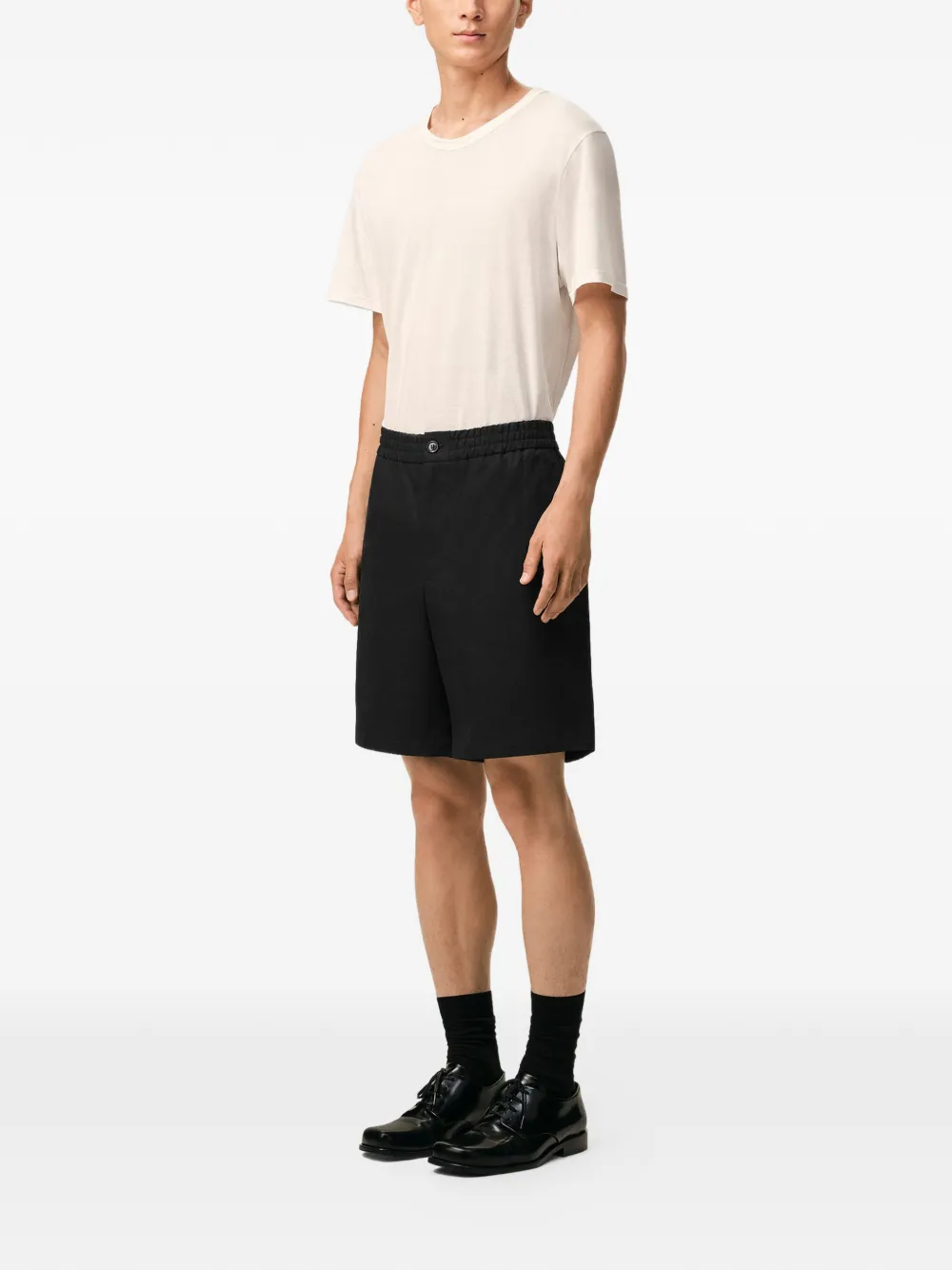  Ami Paris Ami De Coeur Elasticated Shorts - Black 