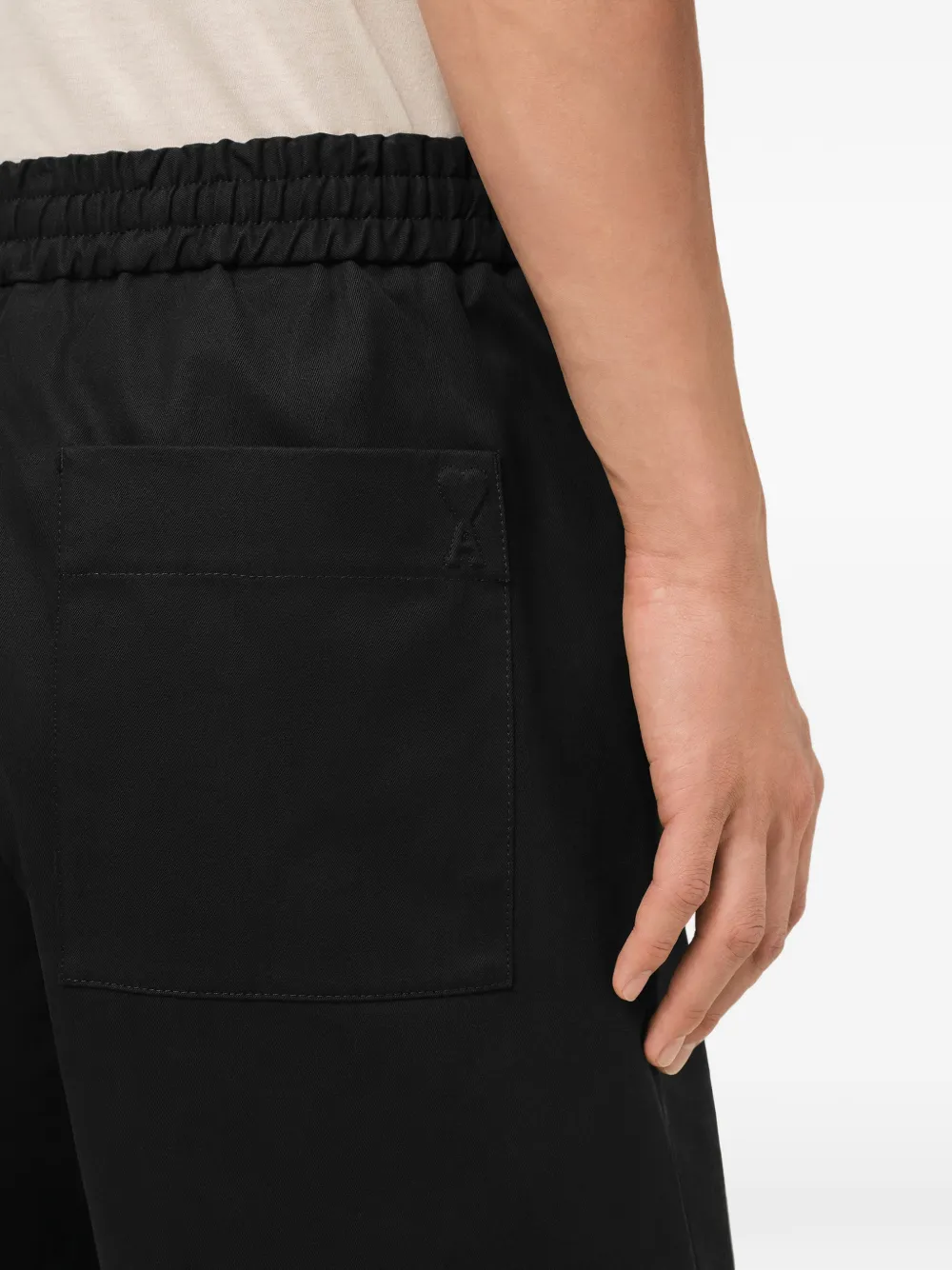 AMI Paris Ami de Coeur elastische shorts Zwart