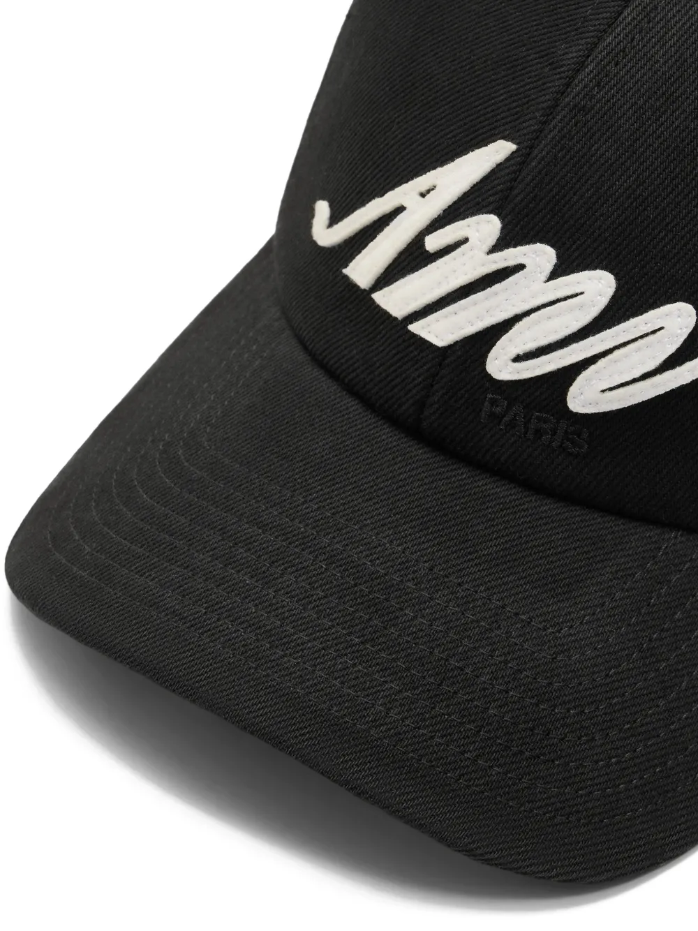  Ami Paris Felt-patch Buckle Baseball Cap - Black 