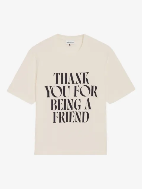 AMI Paris T-shirt med signaturtryk og rund hals