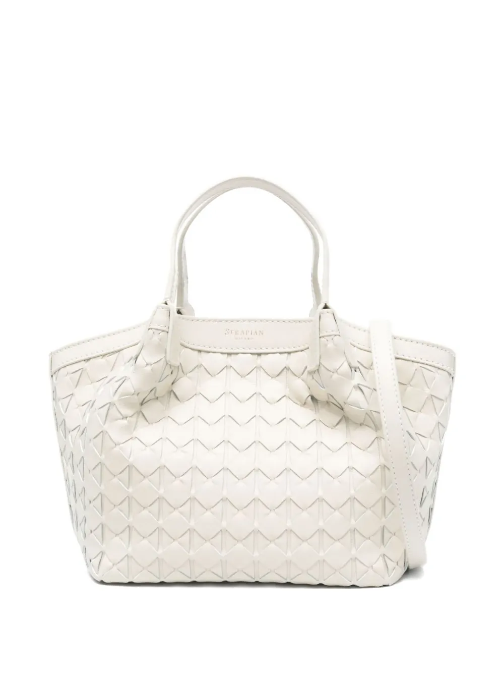 Serapian woven-leather tote bag - Bianco