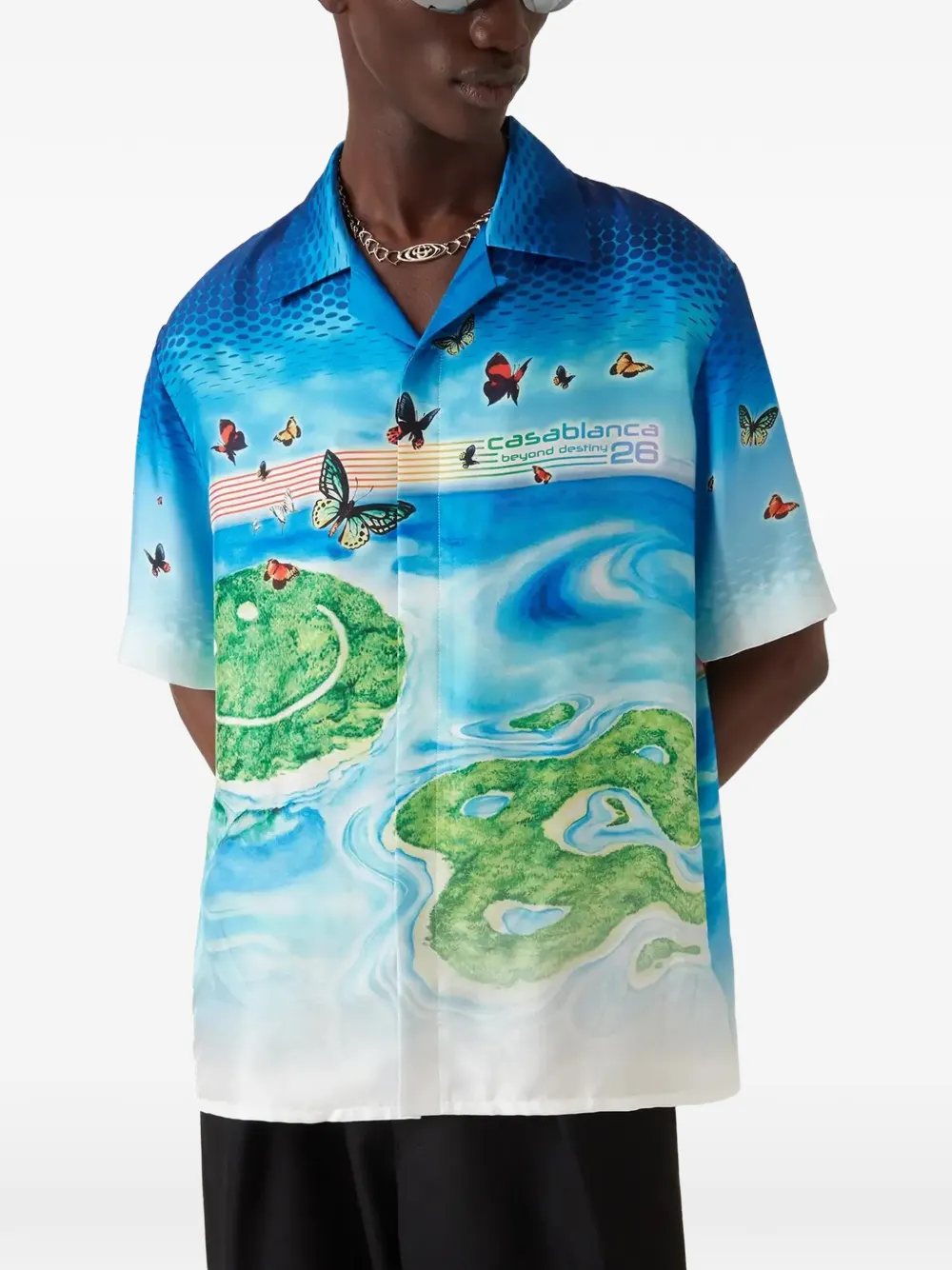 Casablanca Overhemd met print Blauw