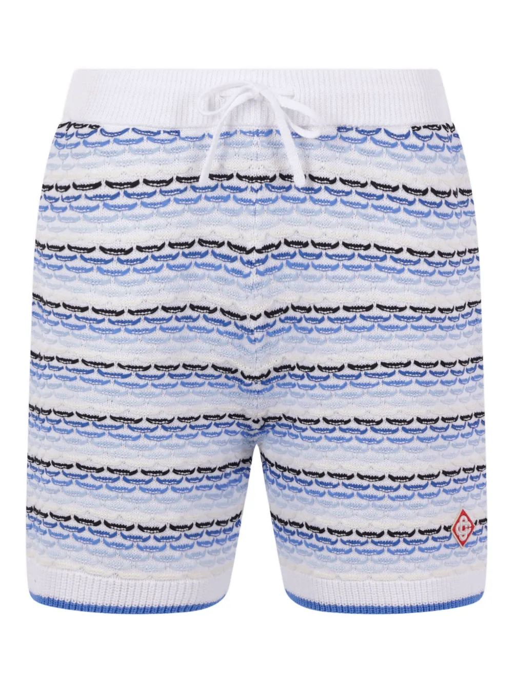 Casablanca striped diamond-logo shorts - Bianco