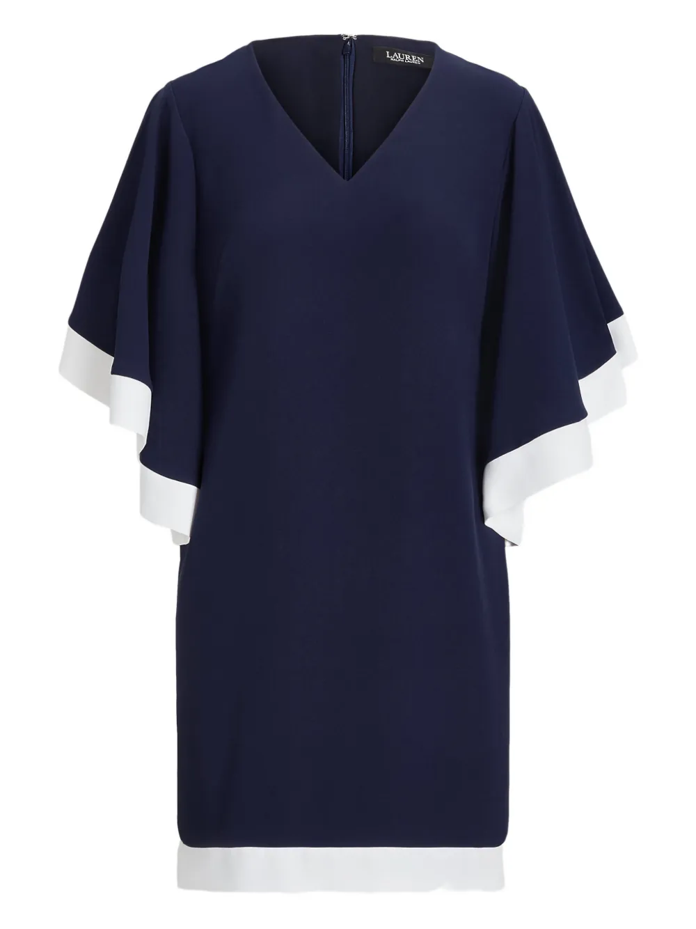 Lauren Ralph Lauren asymmetric sleeved mini dress - Blu