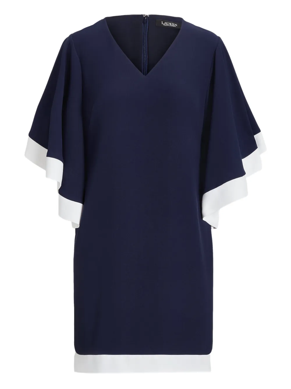 Lauren Ralph Lauren asymmetric sleeved mini dress - Blu