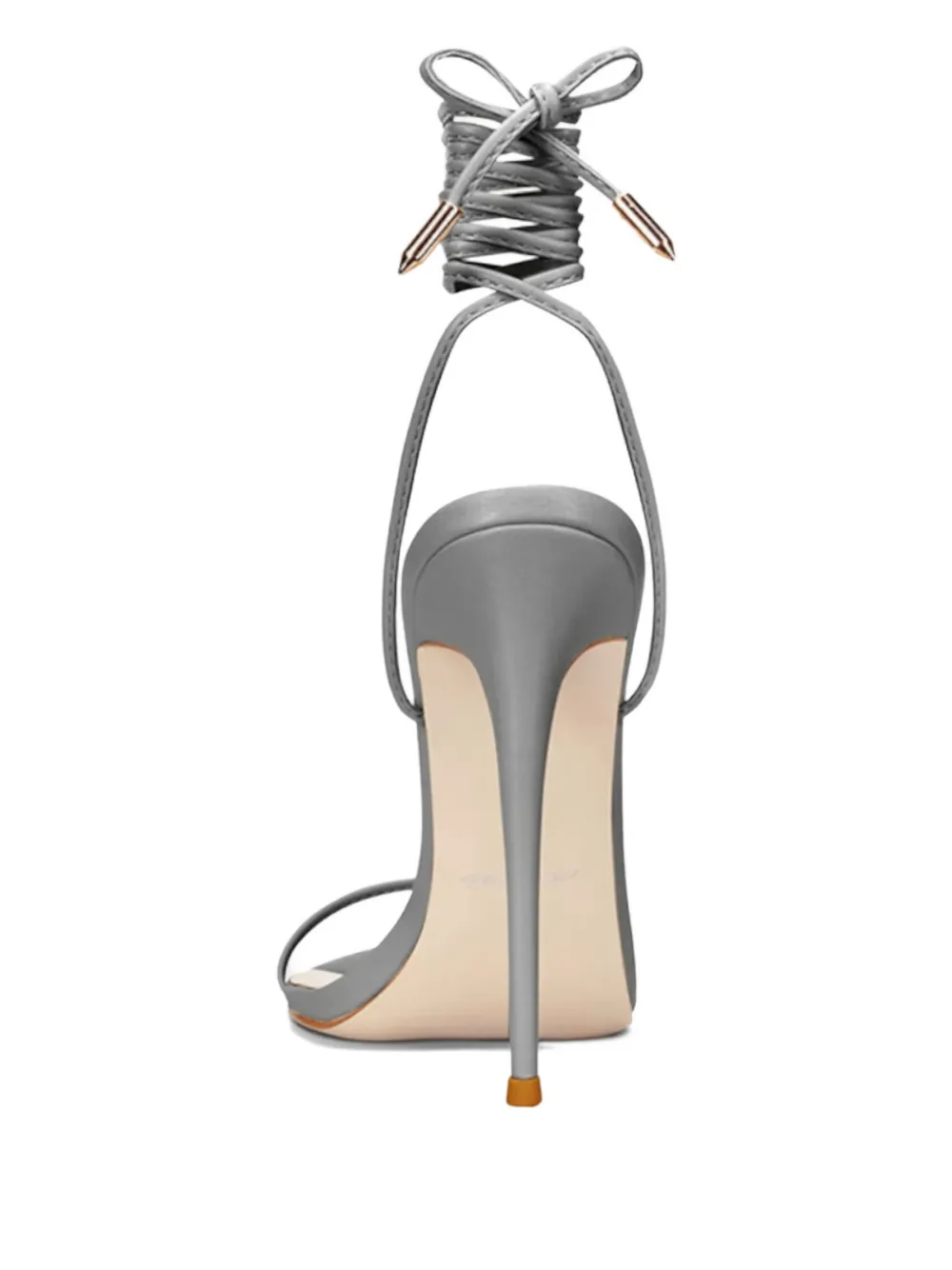 Femme La Luce Tied Pointed-toe Sandals In Gray