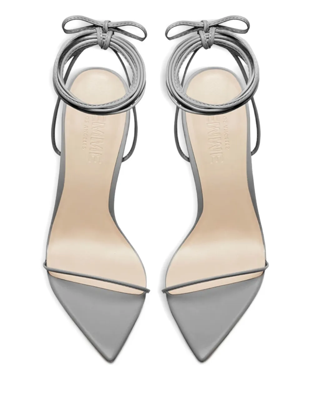 Femme La Luce Tied Pointed-toe Sandals In Gray