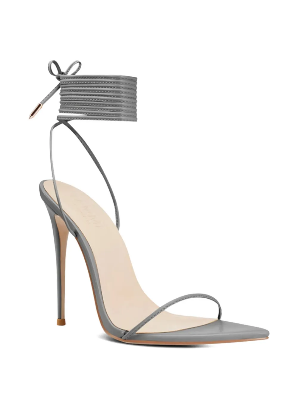 Femme La Luce Tied Pointed-toe Sandals In Gray