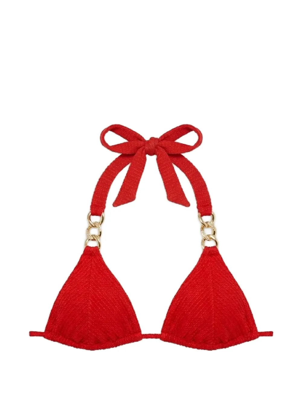 Beach Bunny Raja Skimpy chain-link bikini top - Rosso