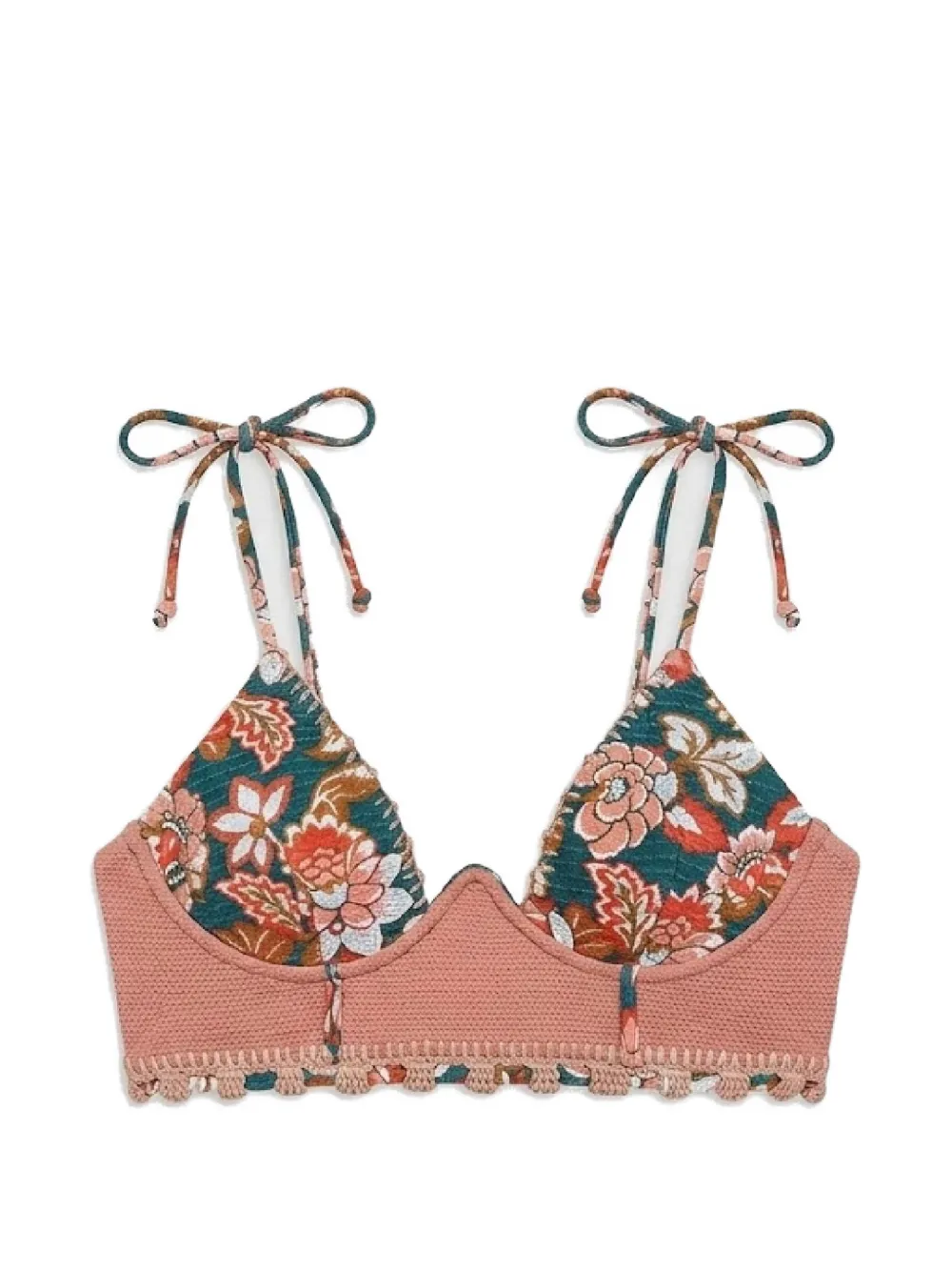 Del Maar Mullu floral-print bikini top - Grün