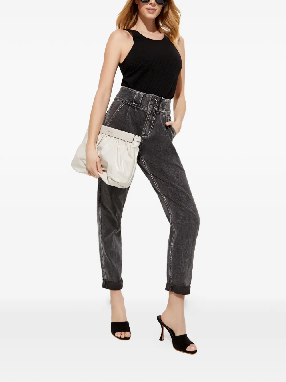  Ixiah Ribbed Tank Top - Black 
