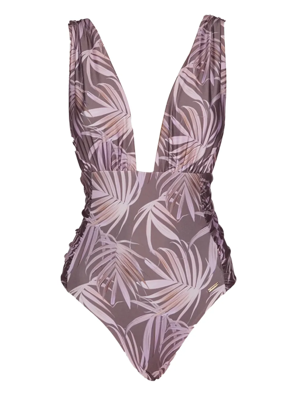 Caha Capo Dubai palm-print swimsuit - Marrone