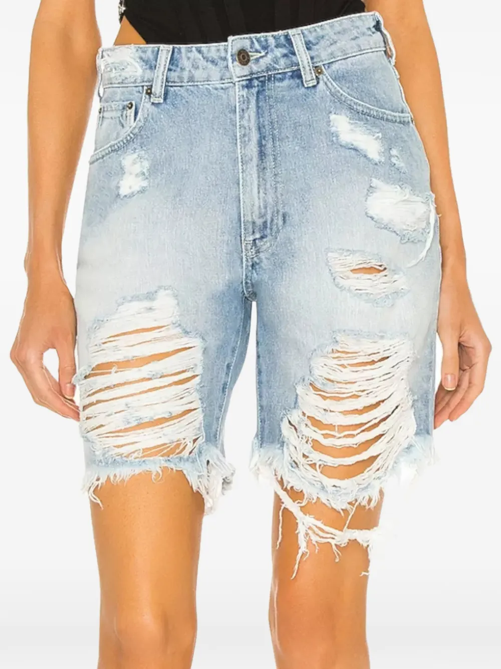  Seroya Mia Frayed Shorts - Blue 