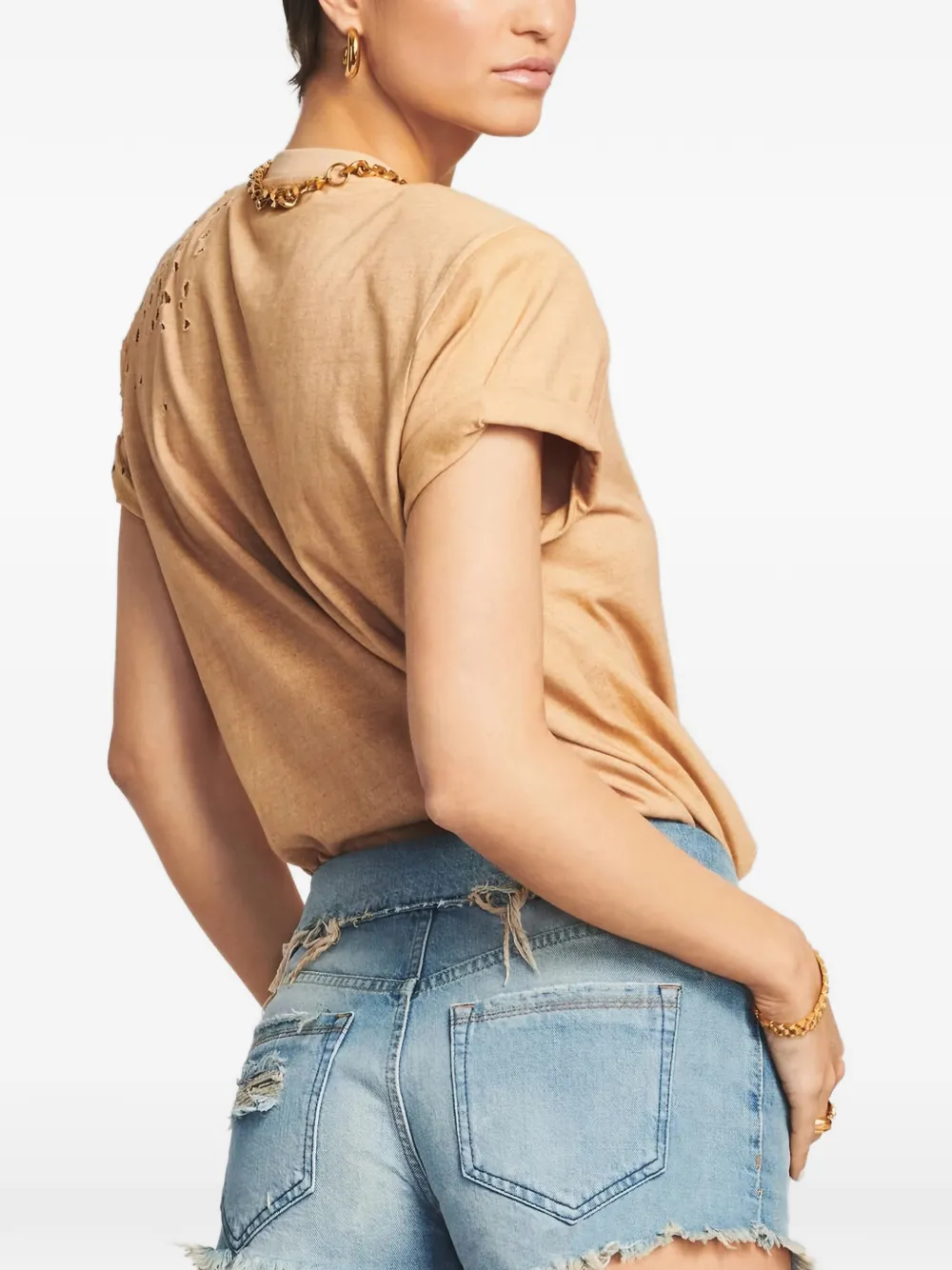  Seroya Caroline Cut-out T-shirt - Neutrals 