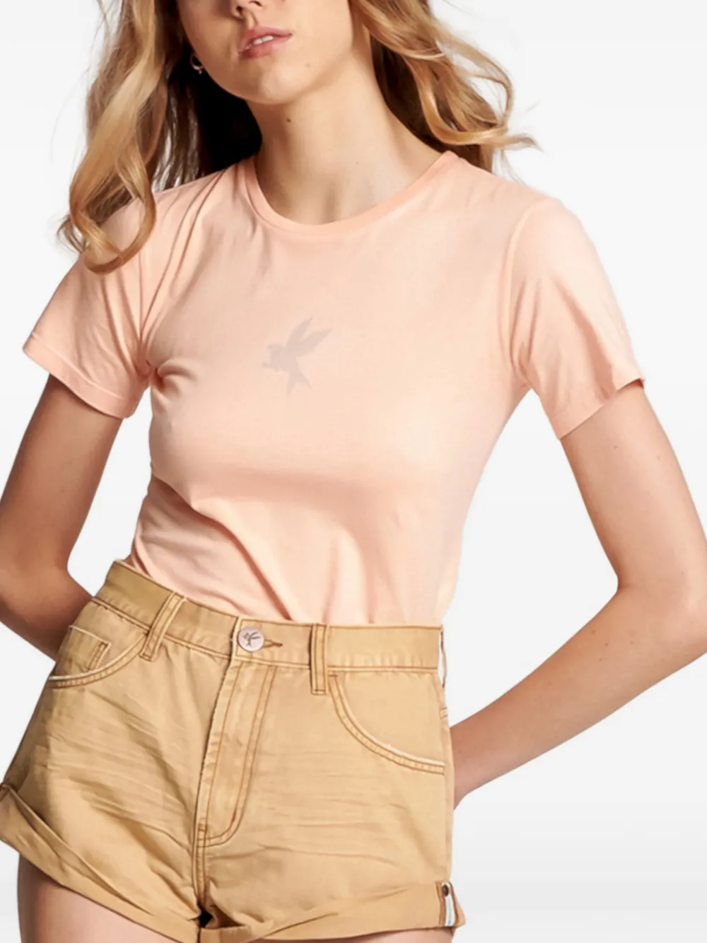 One Teaspoon round-neck logo-print T-shirt - Rosa