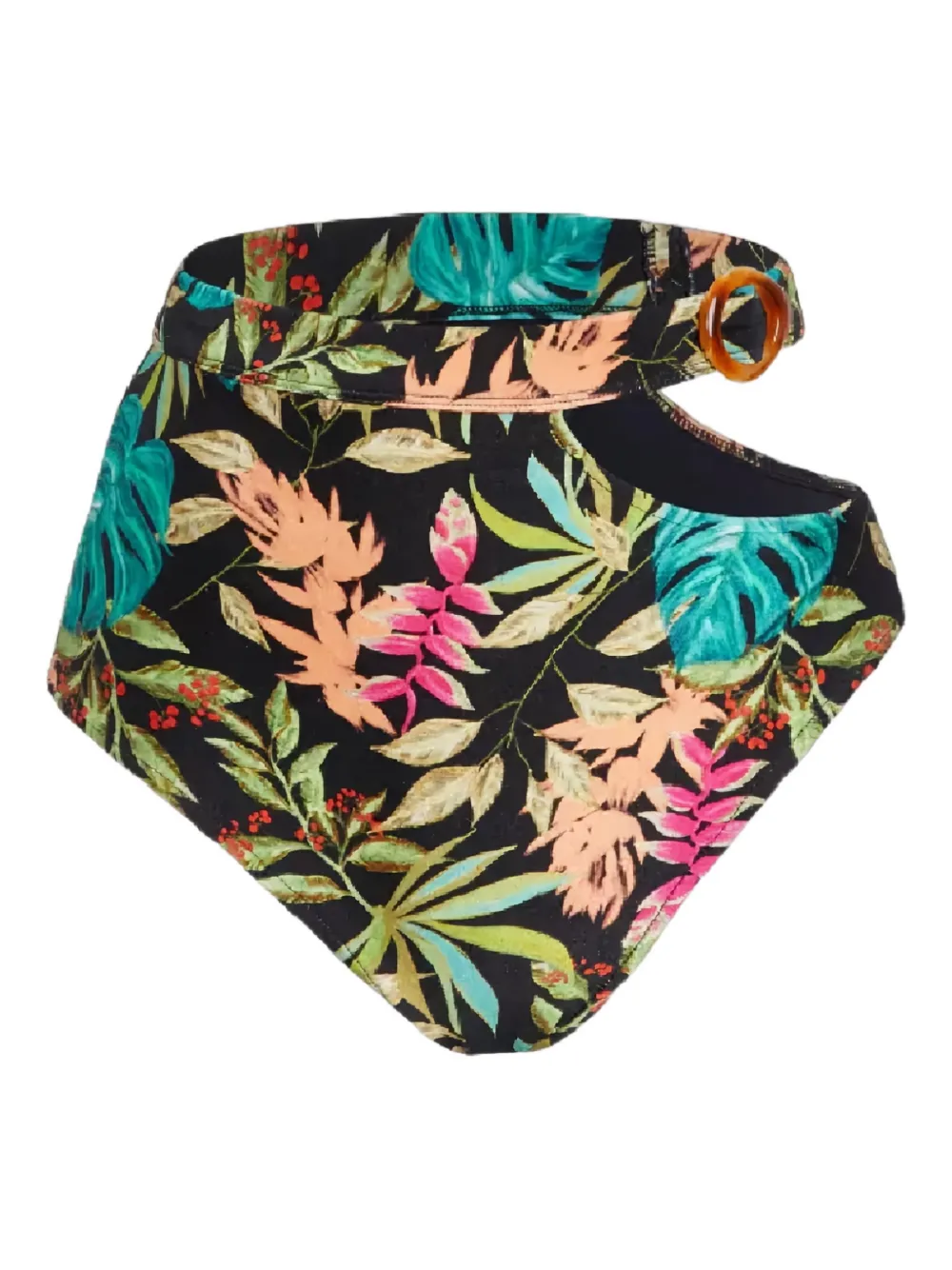 PatBO Tropical high-waisted bikini bottom - Nero