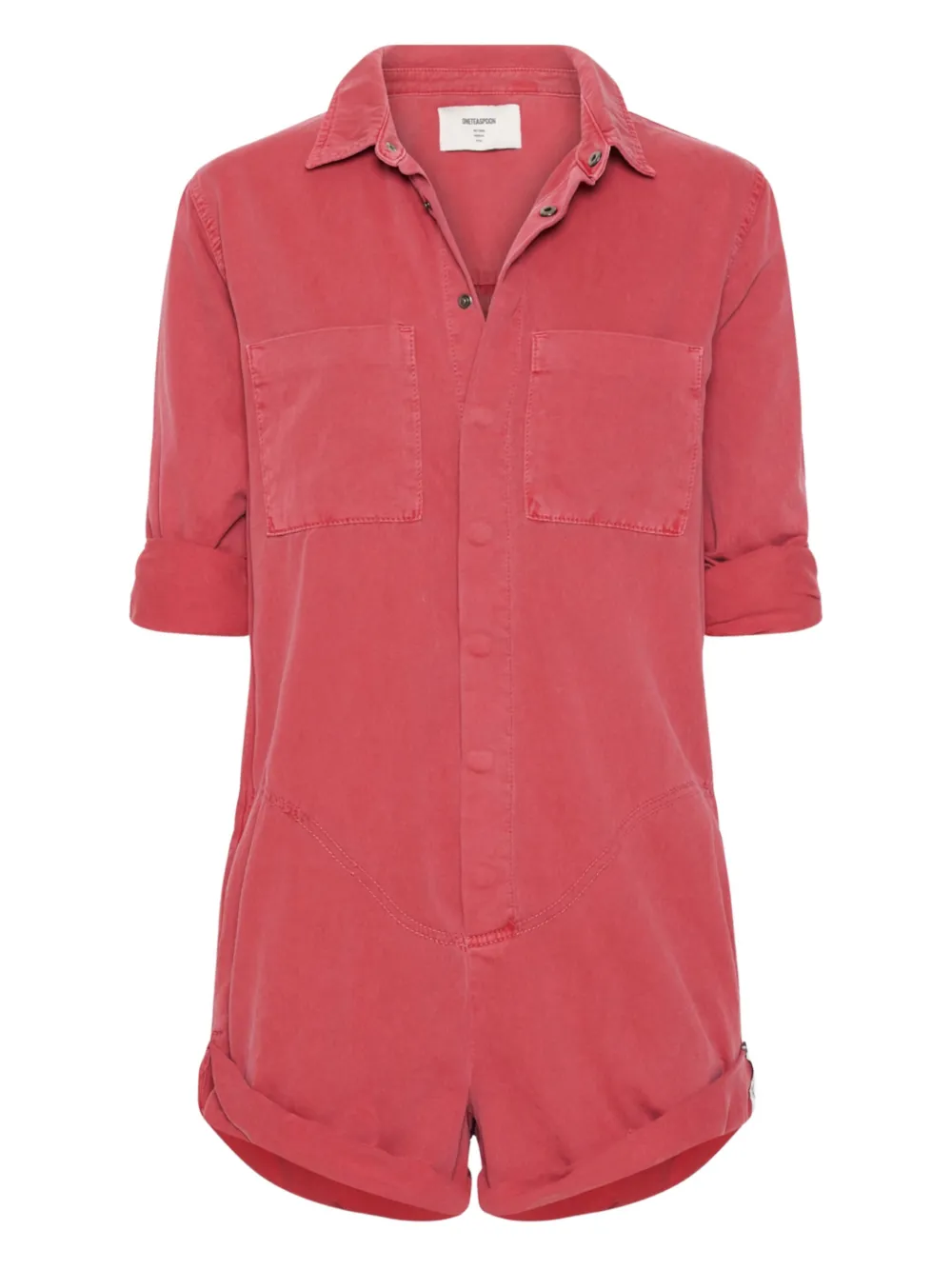One Teaspoon Prophecy Buttoned Jumpsuit In Red