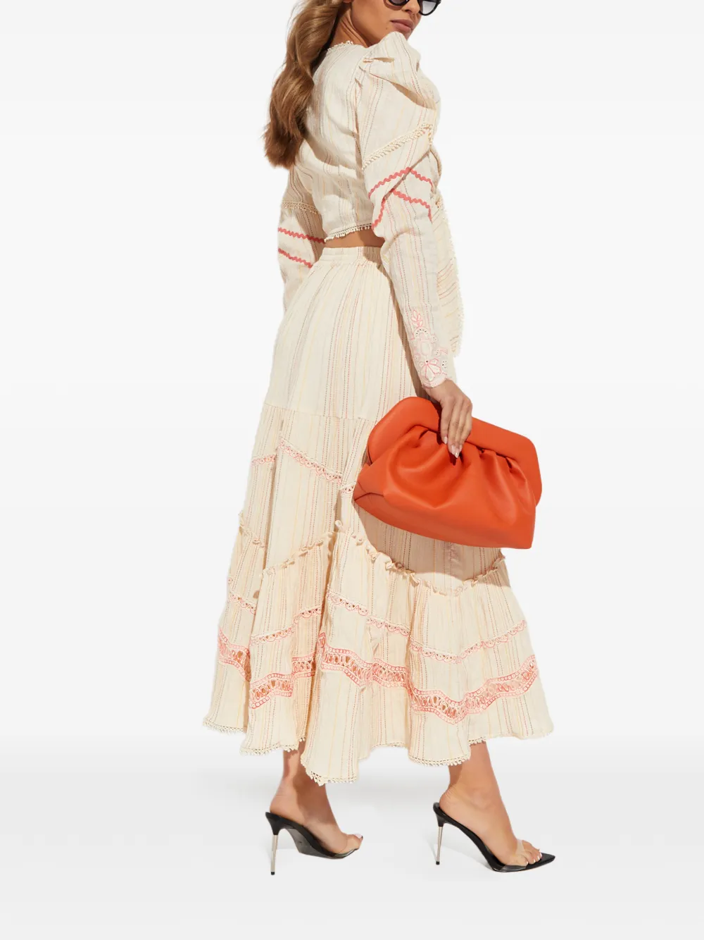 Hemant And Nandita Maxi-rok met zijsplit Beige