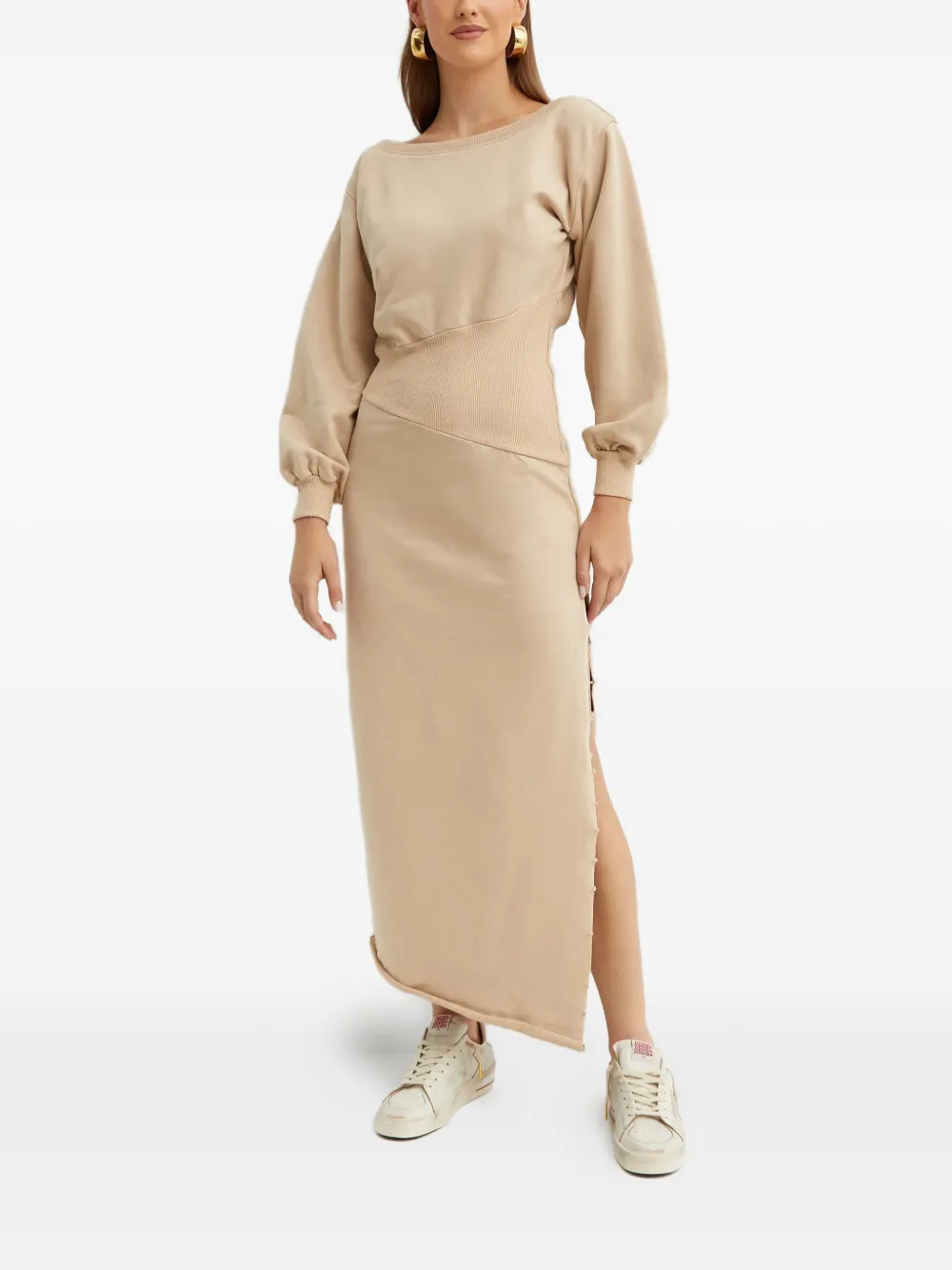 SEROYA side-split maxi dress - Beige
