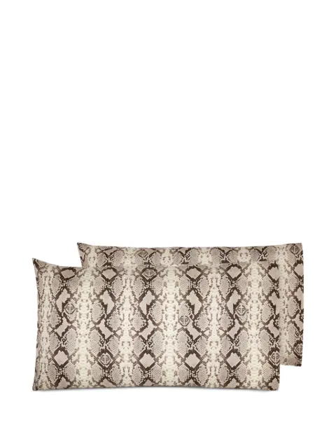 Philipp Plein lot de deux taies d'oreiller à imprimé peau de serpent