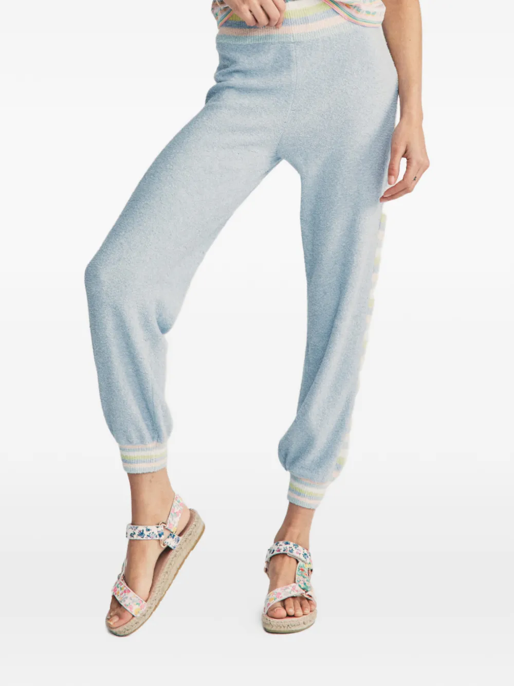 LoveShackFancy striped-trim track pants - Blu