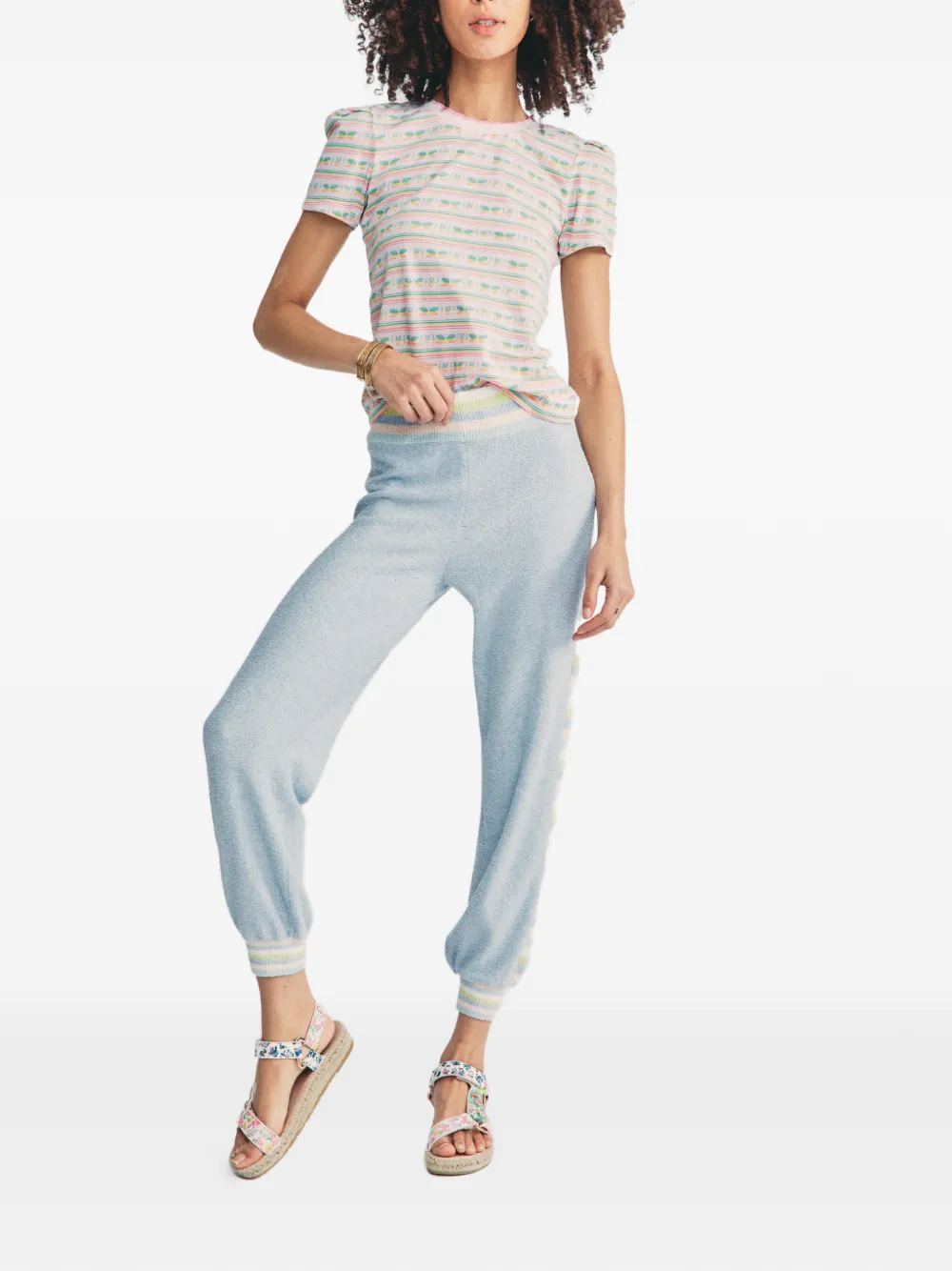 LoveShackFancy striped-trim track pants - Blauw