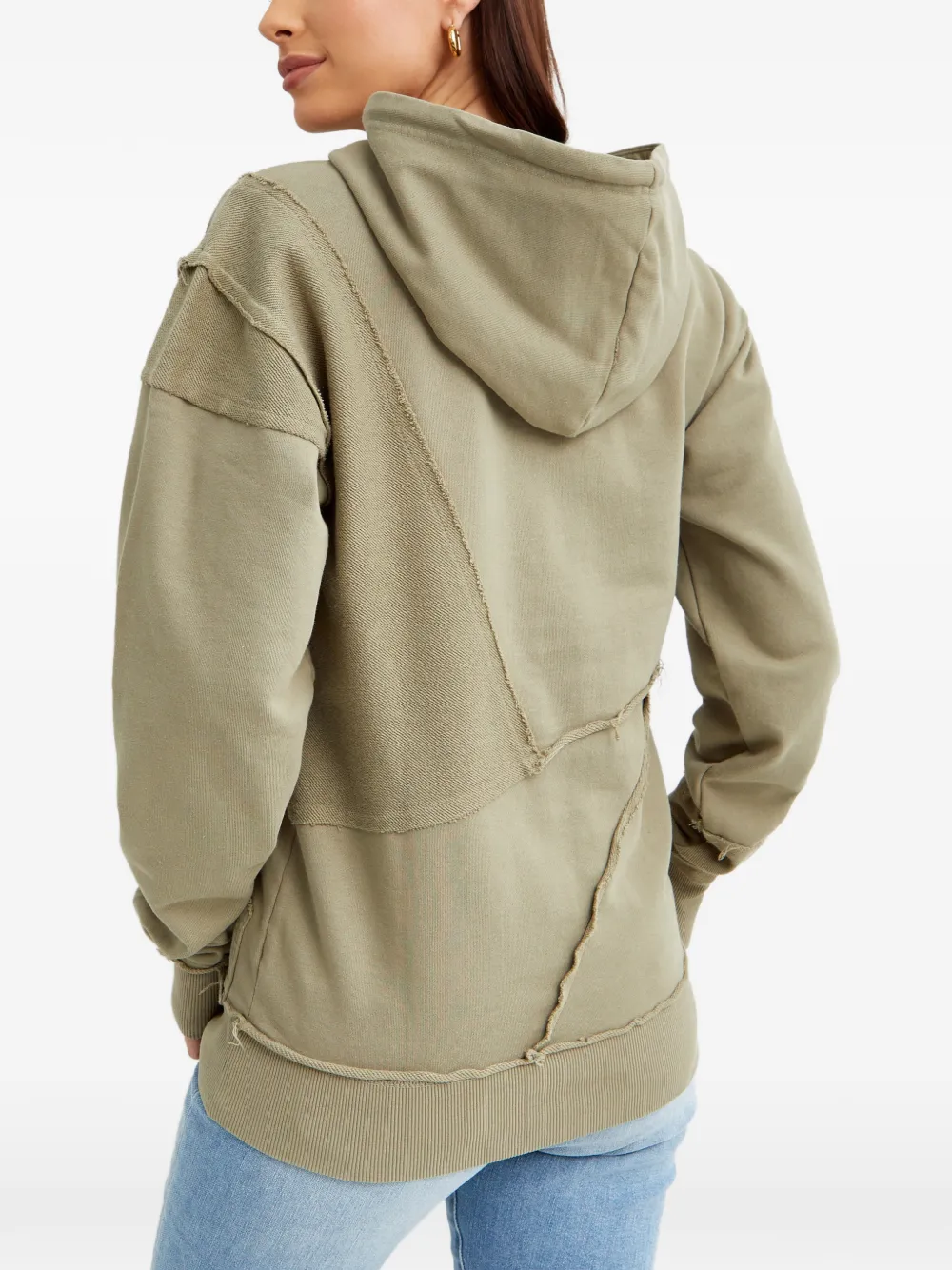  Seroya Kendrick Frayed-effect Drawstring-fastening Hoodie - Green 