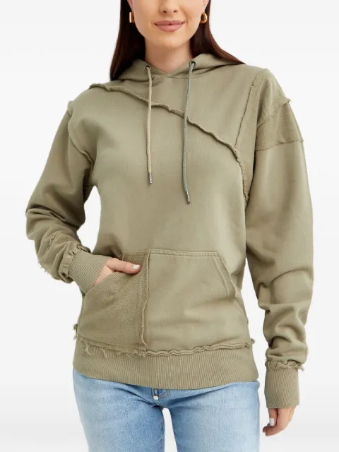 SEROYA Kendrick frayed-effect drawstring-fastening hoodie